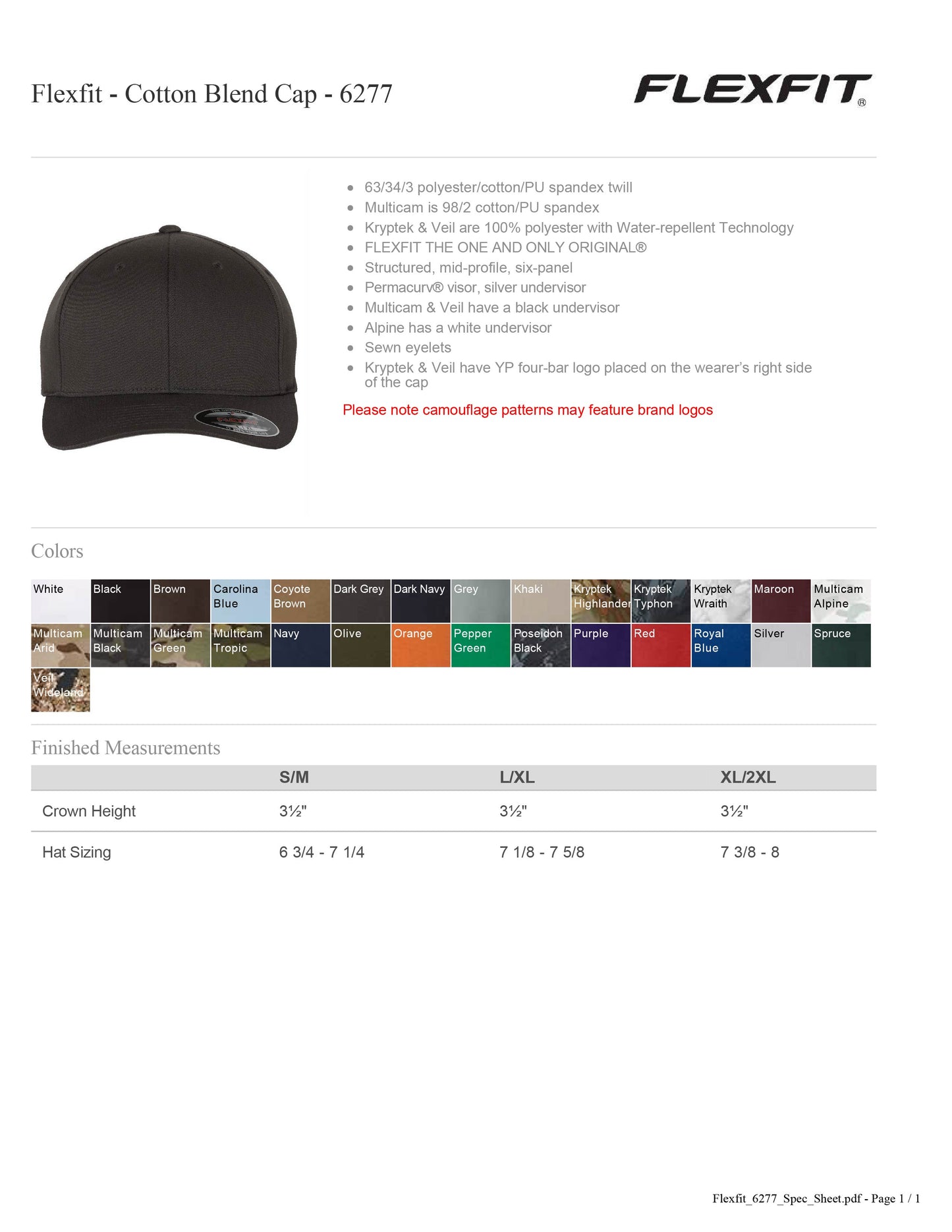 Flexfit - Cotton Blend Cap 6277