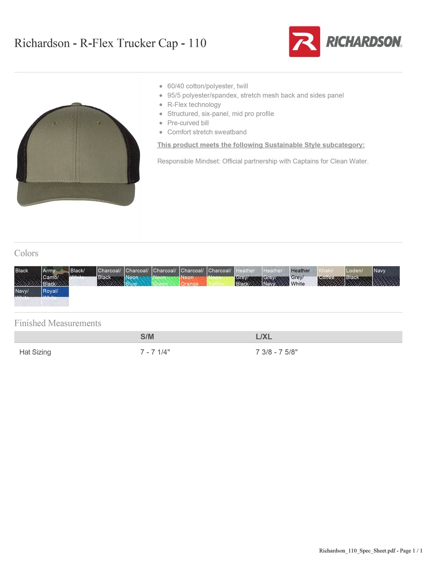 Richardson - R-Flex Trucker Cap - 110